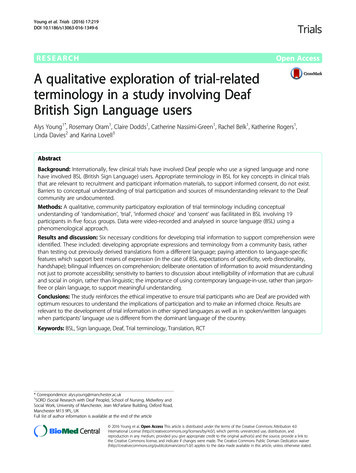 A Qualitative Exploration Of Trial-related Terminology In A Study .