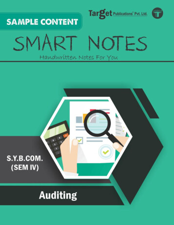 Sample PDF Of SYBCom Sem 4 Auditing Smart Notes BCom 2nd Year Mumbai .