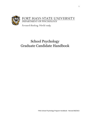 School Psychology Graduate Candidate Handbook - Fhsu.edu
