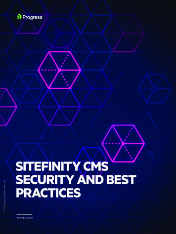 SITEFINITY CMS SECURITY AND BEST PRACTICES - Progress 