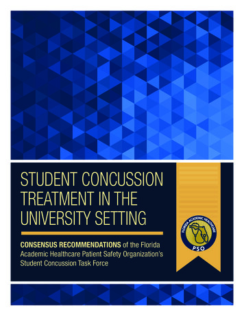 Student Concussion Treatment In The University Setting