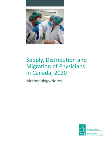 Supply, Distribution And Migration Of Physicians In Canada, 2020 .