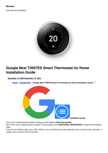 Google Nest T3007ES Smart Thermostat For Home Installation Guide - Manuals 