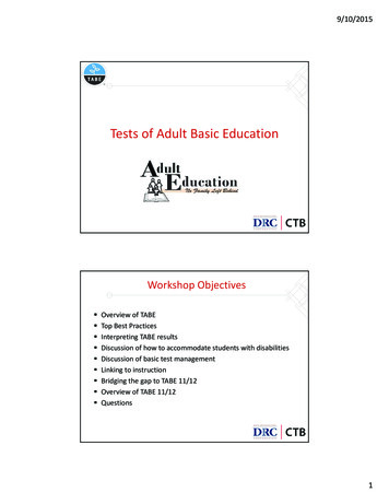 Tests Of Adult Basic Education