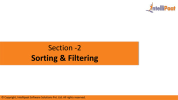 Section -2 Sorting & Filtering