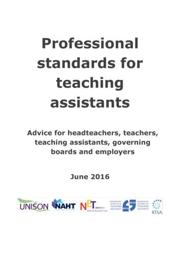 Professional Standards For Teaching Assistants - UNISON National