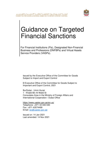 Guidance On Targeted Financial Sanctions - DMCC