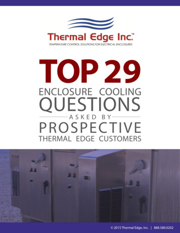 Thermal Edge Top 29 Enclosure Cooling Questions
