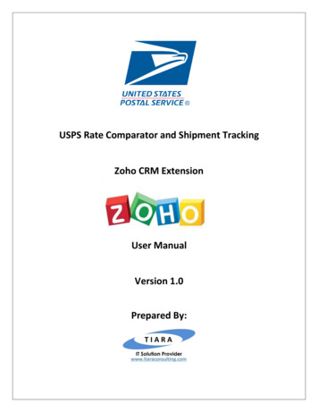 USPS Rate Comparator And Shipment Tracking Zoho CRM Extension User .