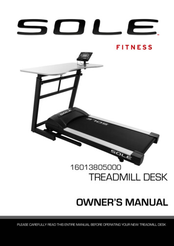 16013805000 TREADMILL DESK OWNER'S MANUAL - Sole Fitness
