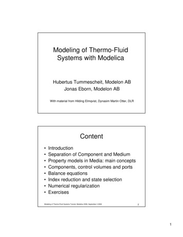 Modeling Of Thermo-Fluid Systems With Modelica