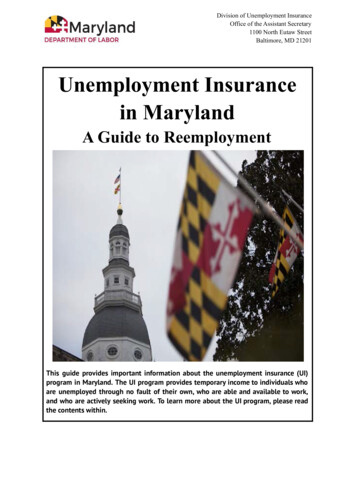 A G U I D E To R E E Mp L Oyme N T In Maryland Unemployment Insurance