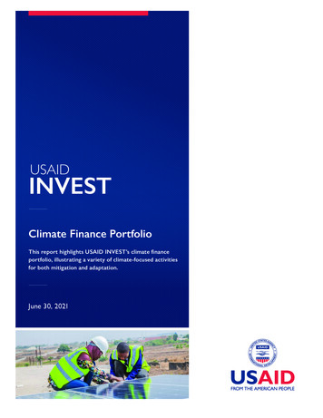 USAID INVEST Climate Finance Portfolio - United States Agency For .