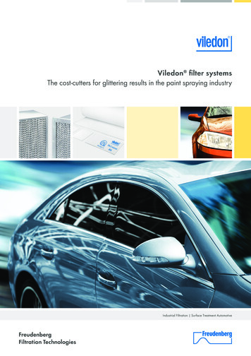 Viledon Fi Lter Systems The Cost-cutters For Glittering Results In The .