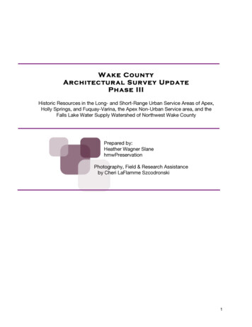Wake County Architectural Survey Update Phase III - NC