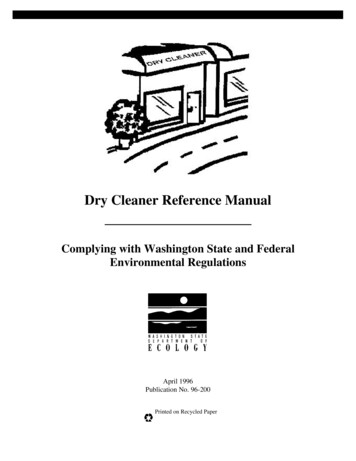 Dry Cleaner Reference Manual - CLU-IN