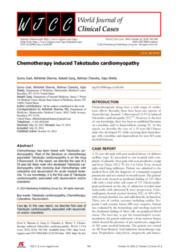 Chemotherapy Induced Takotsubo Cardiomyopathy