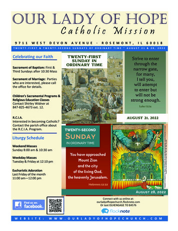 OUR LADY OF HOPE - EChurch Bulletins