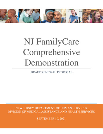 NJ FamilyCare Comprehensive Demonstration - Government Of New Jersey