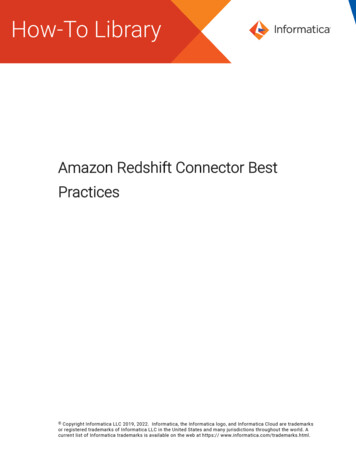 Practices Amazon Redshift Connector Best - Informatica