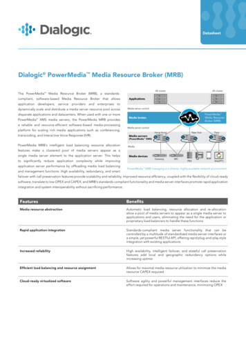 Dialogic PowerMedia Media Resource Broker (MRB) - Eastwind Com