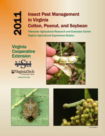 11 Insect Pest Management In Virginia Cotton, Peanut, And Soybean