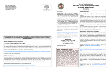 CITY OF LOS ANGELES NATIONAL FLOOD INSURANCE PROGRAM Annual Newsletter
