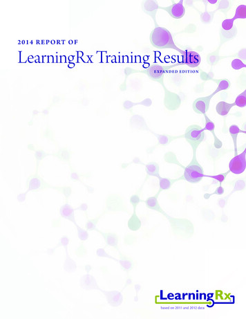 2014 RepoRt Of LearningRx Training Results