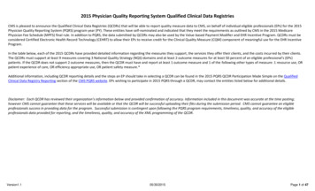 2015 Physician Quality Reporting System Qualified Clinical Data . - CMS