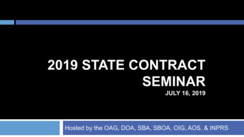 2019 STATE CONTRACT SEMINAR - Indiana