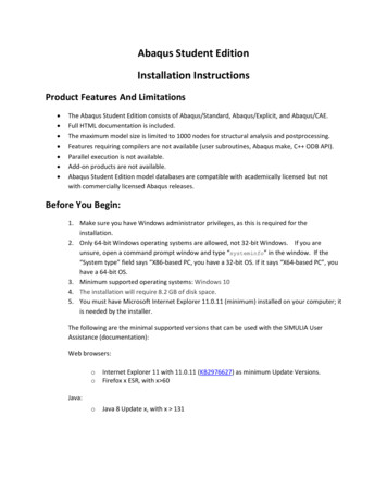 Abaqus Student Edition Installation Instructions - Dassault Systèmes