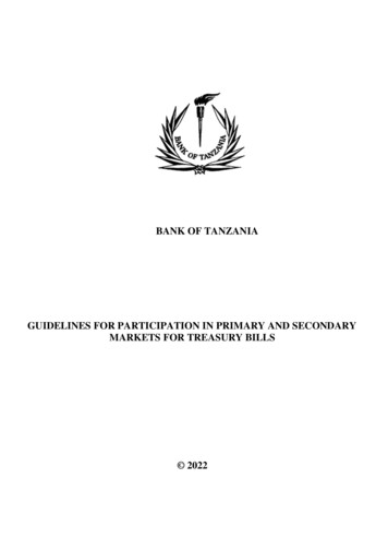 Bank Of Tanzania Guidelines For Participation In Primary And . - Bot
