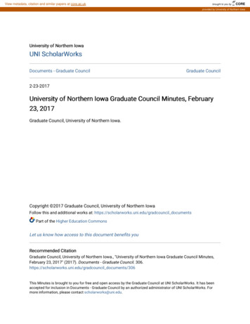 University Of Northern Iowa Graduate Council Minutes, February . - CORE