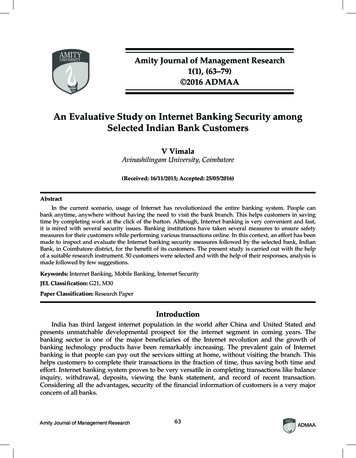 An Evaluative Study On Internet Banking Security Among Selected Indian .