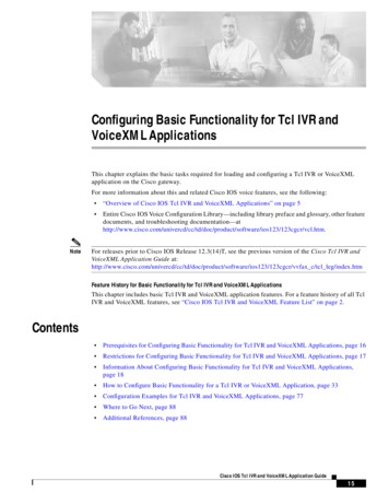 Configuring Basic Functionality For Tcl IVR And VoiceXML Applications