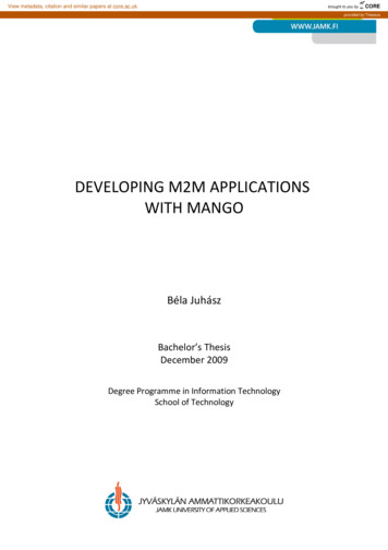 Developing M2m Applications With Mango - Core