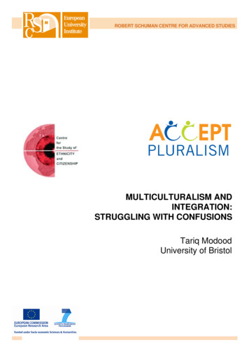 MULTICULTURALISM AND INTEGRATION: STRUGGLING WITH CONFUSIONS University .