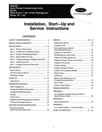 Installation, Start---Up And Service Instructions - Climaproyectos S.A .