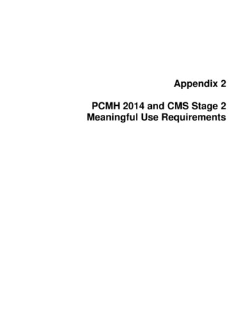 Appendix 2 PCMH 2014 And CMS Stage 2 Meaningful Use Requirements - ACOFP