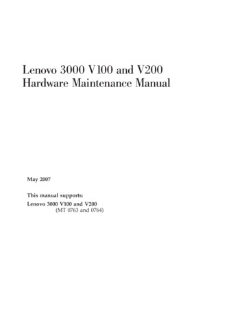 Lenovo 3000 V100 And V200 Maintenance Manual