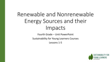 Renewable And Nonrenewable Energy Sources And Their Impacts