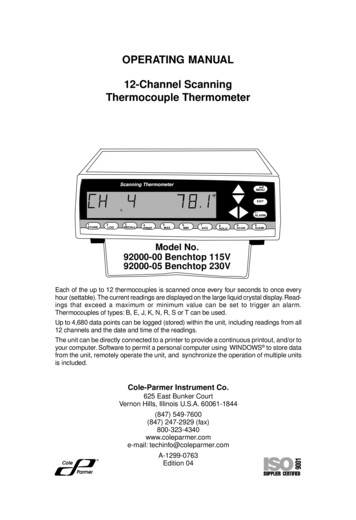 OPERATING MANUAL 12-Channel Scanning Thermocouple Thermometer - Cole-Parmer