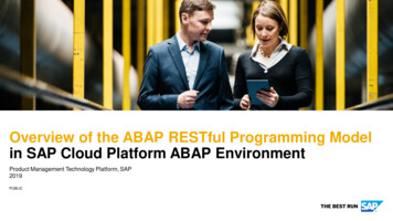 Overview Of The ABAP RESTful Programming Model In SAP Cloud Platform .