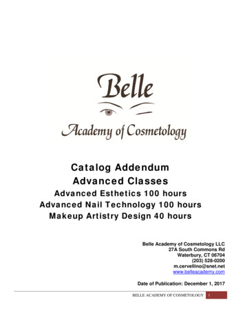 Catalog Addendum Advanced Classes - Belle Academy