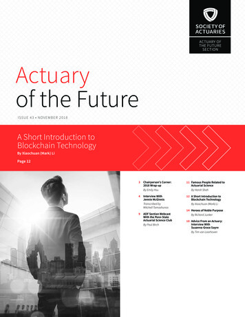 Actuary Of The Future Section, Issue 43, November 2018, Actuary . - SOA