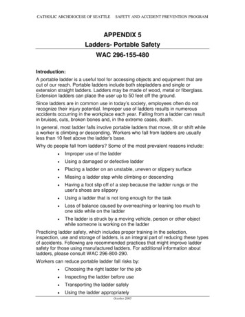 Appendix 5 - Ladders Portable Safety - Roman Catholic Archdiocese Of .