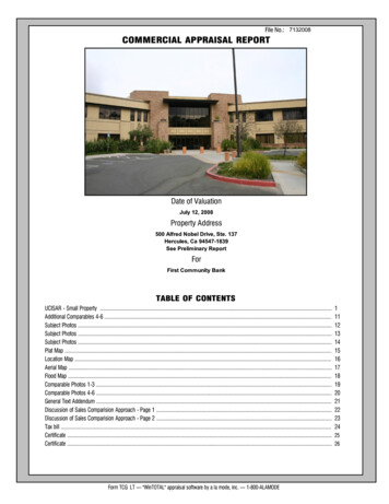 File No.: COMMERCIAL APPRAISAL REPORT - West Auction