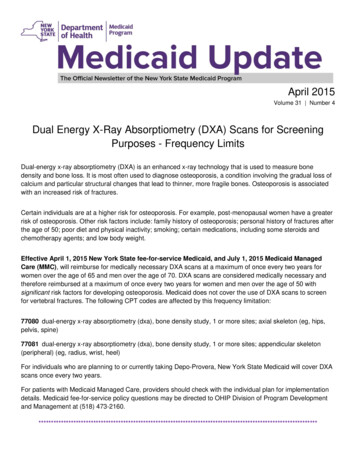 Dual Energy X-Ray Absorptiometry (DXA) Scans For Screening Purposes .