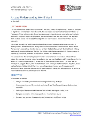 Art And Understanding World War I