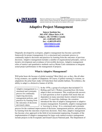 Adaptive Project Management - Intaver 